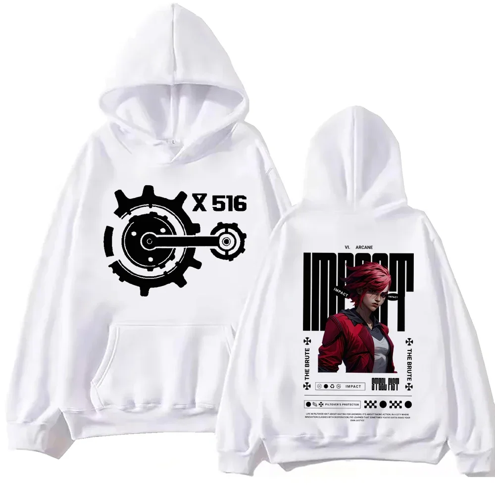 2025 caliente Anime Arcane-Vi Sudadera con capucha Harajuku Hip Hop pulóver Tops sudadera Fans regalo Casual mujer Harajuku Sudadera con capucha mujer suéter