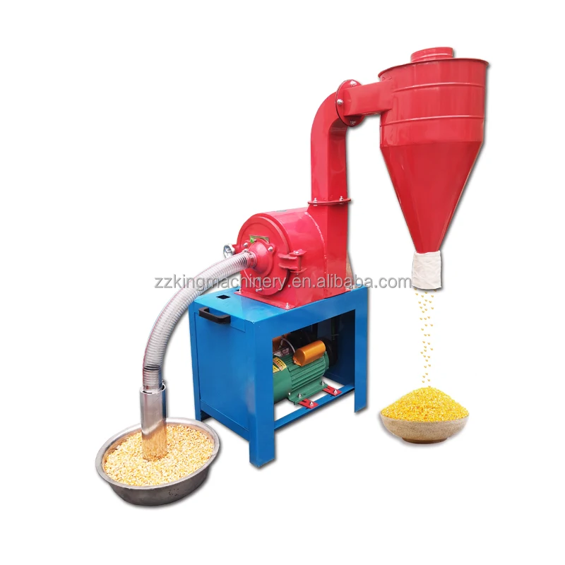 Self Suction Motor Corn Rice Husk Maize Grinding Grain Fodder Grinder Pig Feed Crusher Machine Hammer Mill Low Noise