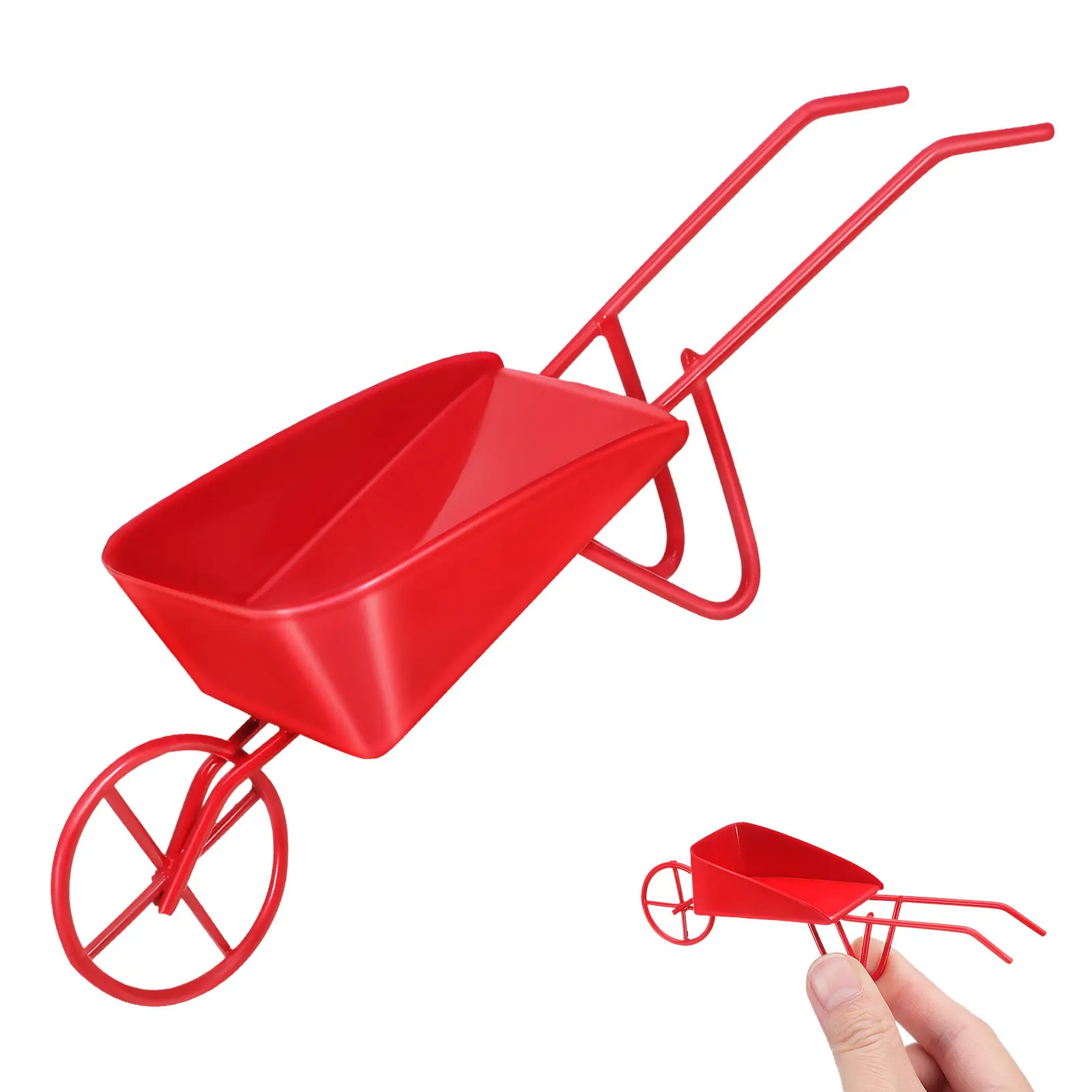 

Mini Vintage Iron Wheelbarrow Dollhouse Miniature Furniture Decorative Cart for Garden Scenes Tiny Realistic Mini Shopping Cart