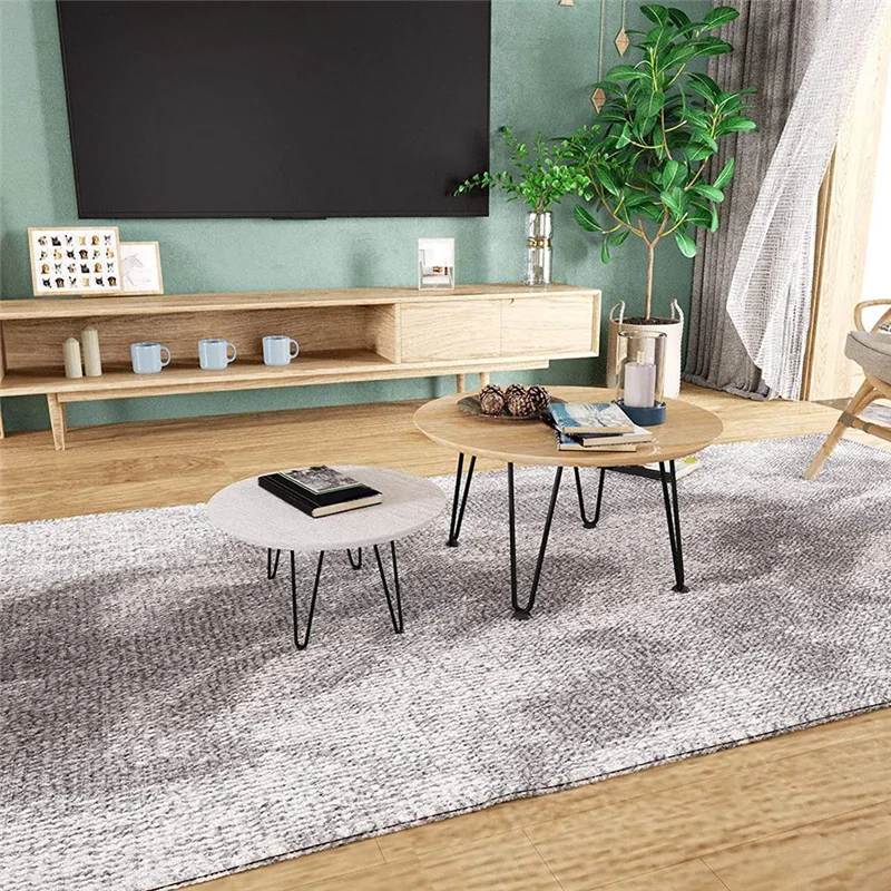 A67M-8Inch Hairpin Legs Metal Table Legs Rubber Floor Protectors Included For Nightstand Sofa Bench