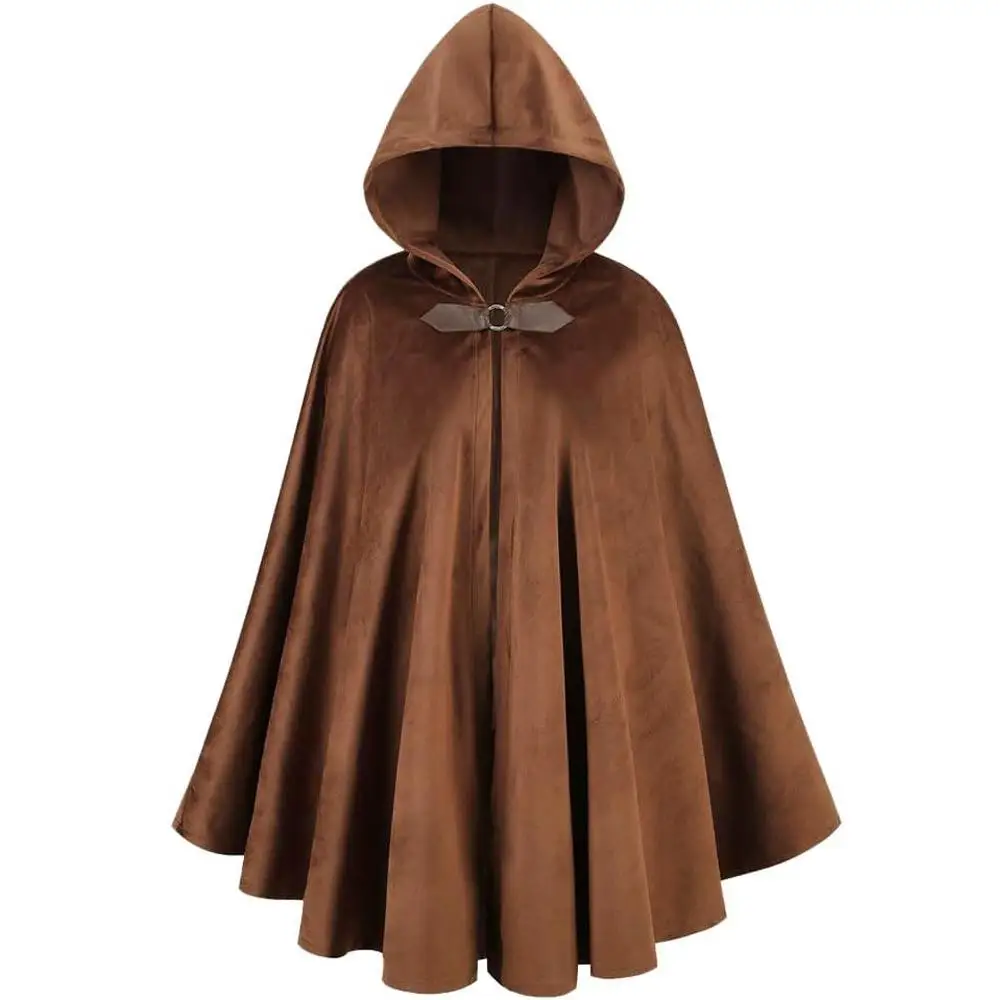 ベルベットフード付きマント-メンズ-レディース服-暖かい-おしゃれ-オールシーズン-無地-フード付きローブ-男女兼用