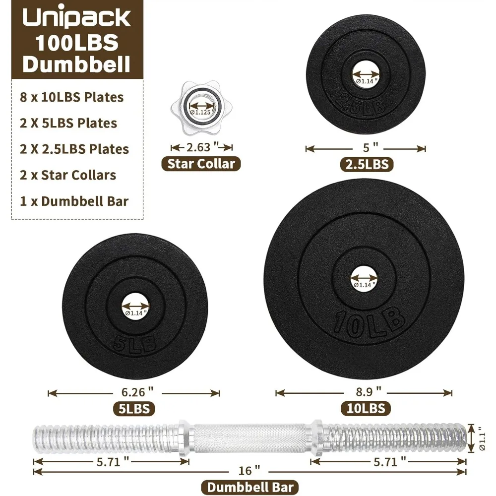 Un par de kits de mancuernas ajustables-200 libras (2x100 libras)