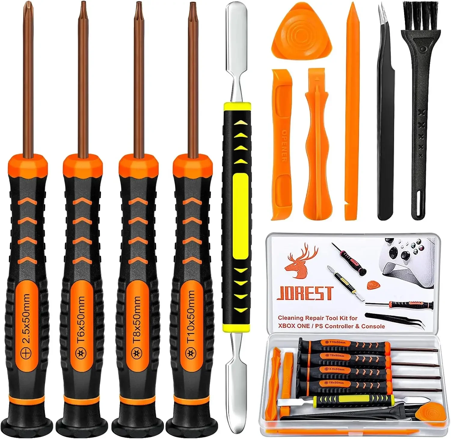 Service kits for safety screwdrivers, crowbars, tweezers, controllers, and console cleaning tools