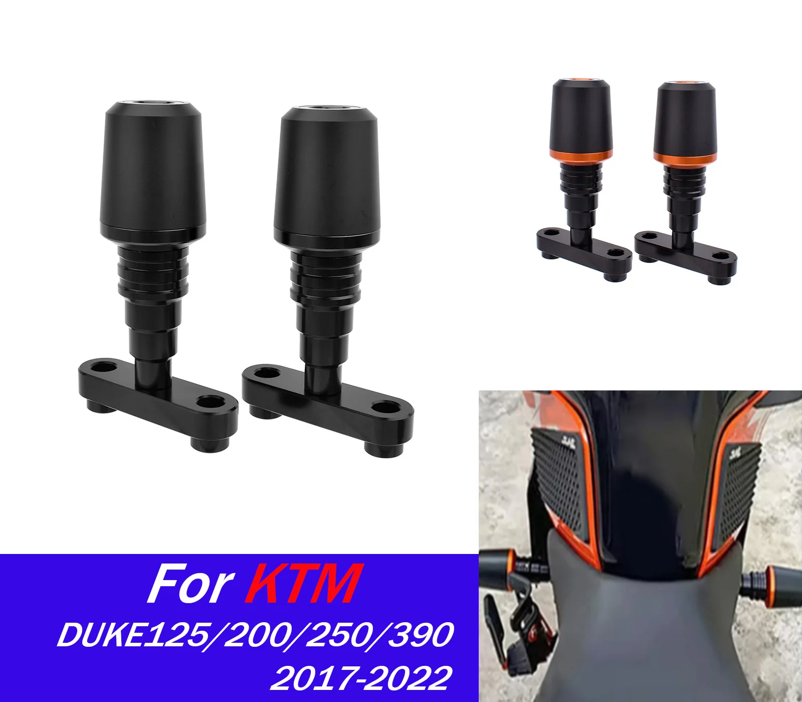 

﻿ For KTM DUKE 125 200 250 390 Crash Pad Engine Frame For 2017-2022 Model Motorcycle Slider Fairing Guard Protector Parts