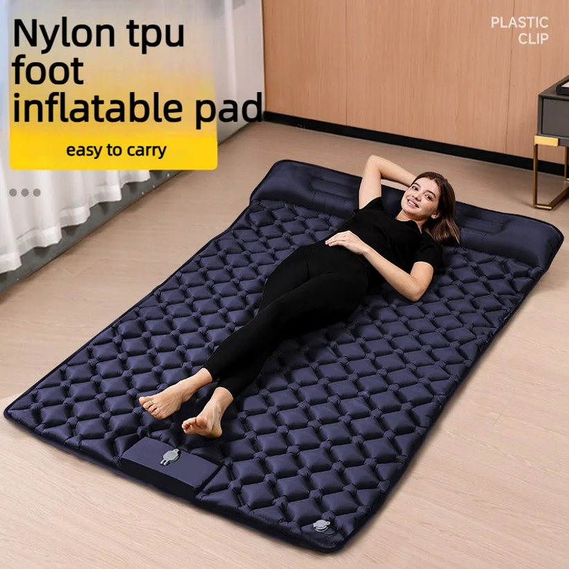 Outdoor Camping Inflatable Cushion, Press Inflated Camping Sleeping Pad, Outdoor Mattress With Pillow