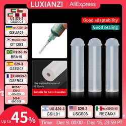 Luxianzi 10/50/100 pces plugue de silicone especial uso para manutenção do telefone dispensação seringa agulha evitar cola de solidificação