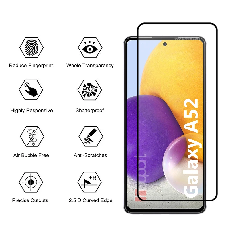 Tempered Glass For Samsung Galaxy A52 5G A52s Screen Protector Soft Camera Lens Film For Samsung A52 Glass