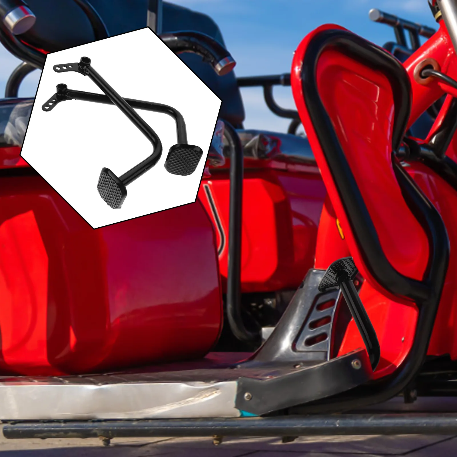 

2Pcs Electric Tricycle Brake Pedals Ergonomic Metal Pedal Replacement for Go Kart Atv Footrest Parts Accessories