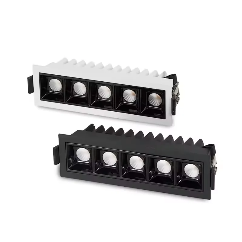 ไฟดาวน์ไลท์แบบฝังฝ้าเพดานทรงสี่เหลี่ยม ปรับความสว่างได้ 3W 6W 9W 15W 20W 30W 110V 220V ไฟ LED แบบเส้นตรง COB