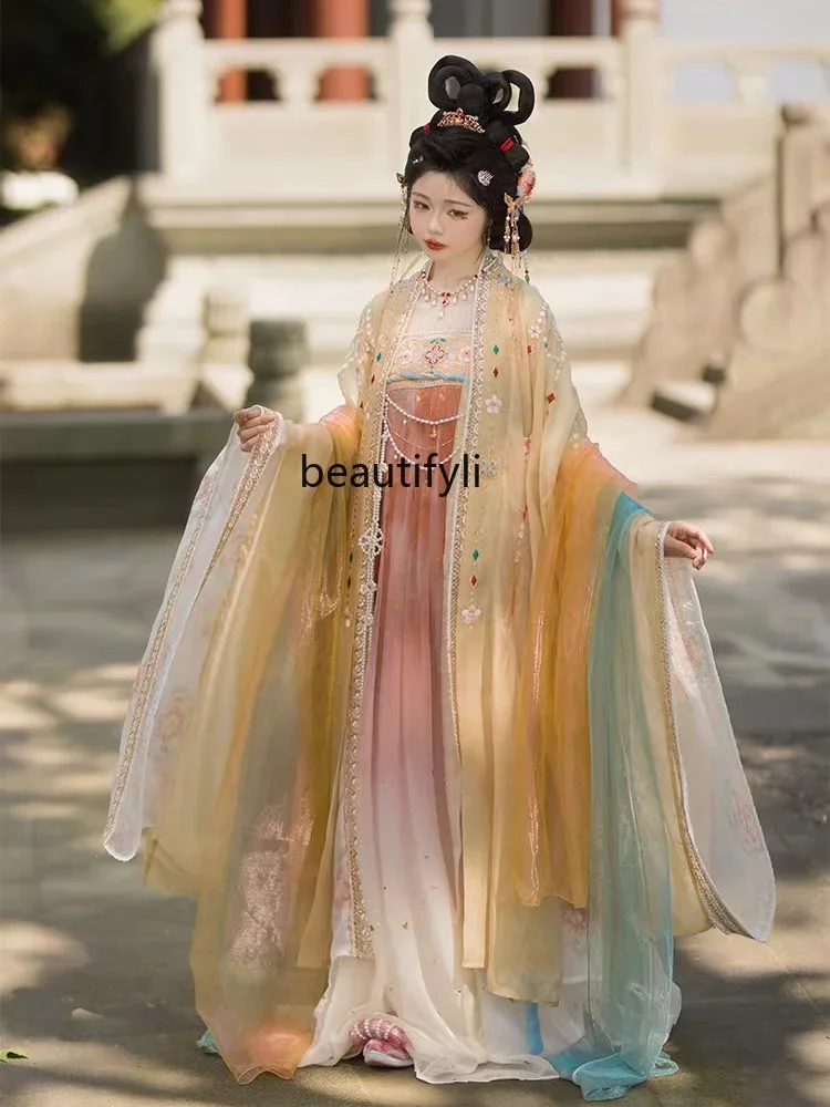 Women's Han Chinese Clothing Tang Qi Chest Chinese Traditional Han Clothing Embroidery Spring and Autumn National Style Suit