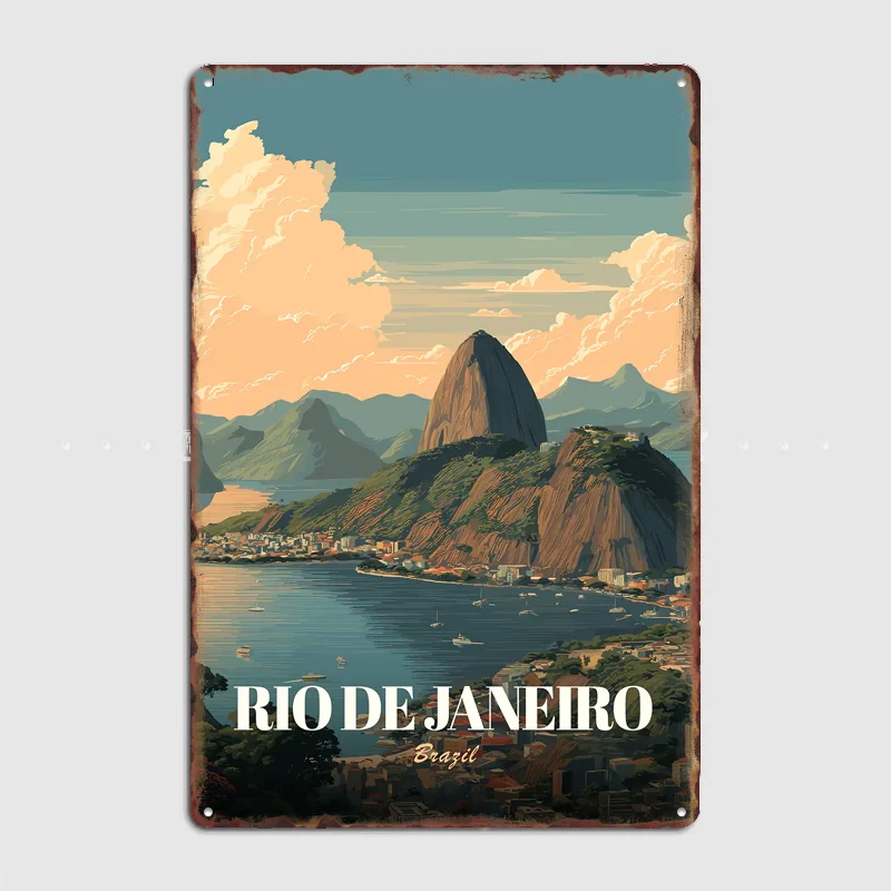 Rio de Janeiro Vintage Travel Poster Metal Sign Life Wall Custom Bedroom Indoor Home Wall Decor Posters Room Decoration