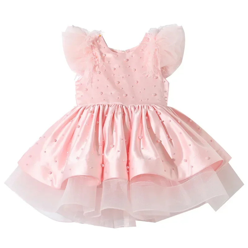 Fashion Little Girls Dress Lace Short Sleeve Party Dress for Kids Girl Summer Children Girls Party Dresses 1-6 Years