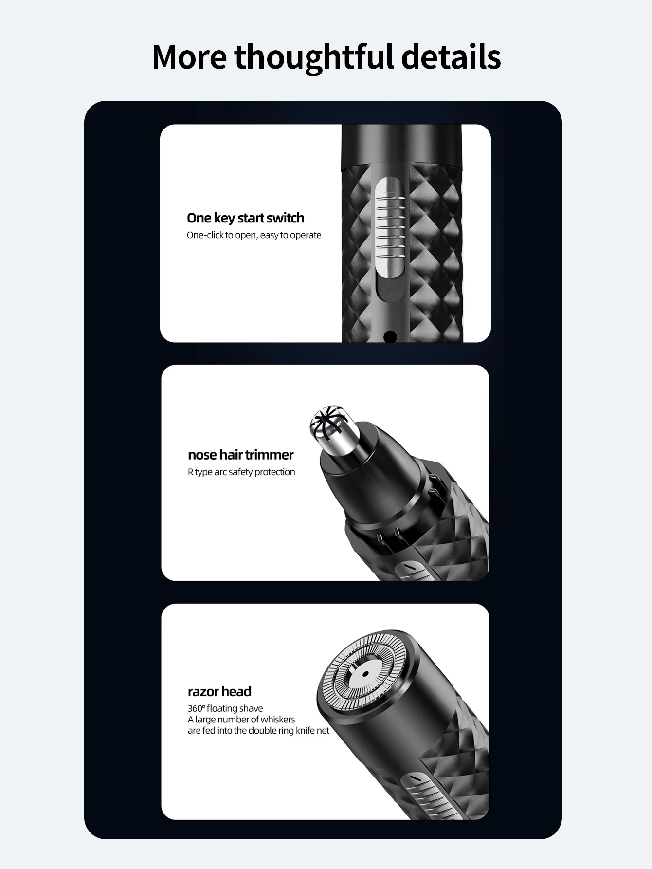ماكينة تشذيب شعر الأنف 2 في 1 للرجال - 2025 احترافية غير مؤلمة قابلة لإعادة الشحن عبر USB، سهلة الاستخدام #6