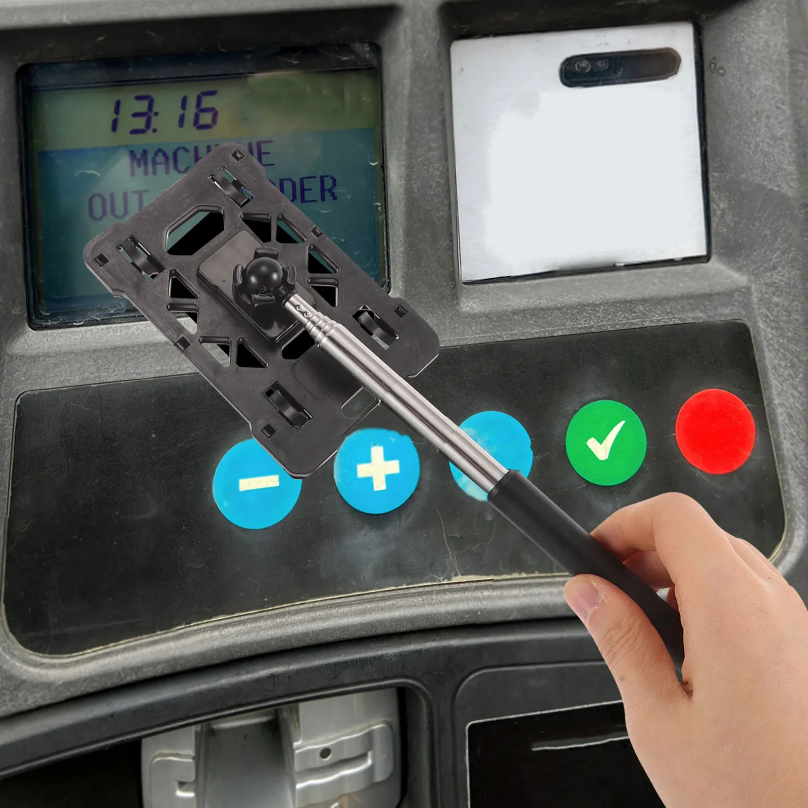 

4Pcs Parking Card Holder Telescopic Rod Swiping Stick Contactless Parking Payment Tool Vehicle Car Truck Accessory