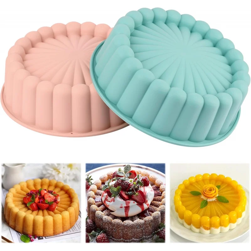 Molde para tartas de silicona antiadherente redondo de 8 pulgadas para tarta de queso, chocolate, pasteles de arcoíris, tarta de Brownie - 1 pieza