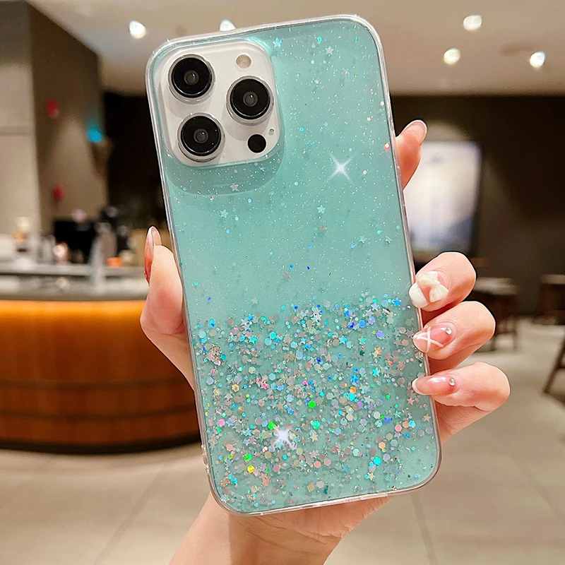 Luxury Fashion Glitter Case For Samsung Galaxy S8 S9 S10 S20 S21 S22 Plus S23 FE S24 Ultra Soft Crystal Spakly Bling Cover