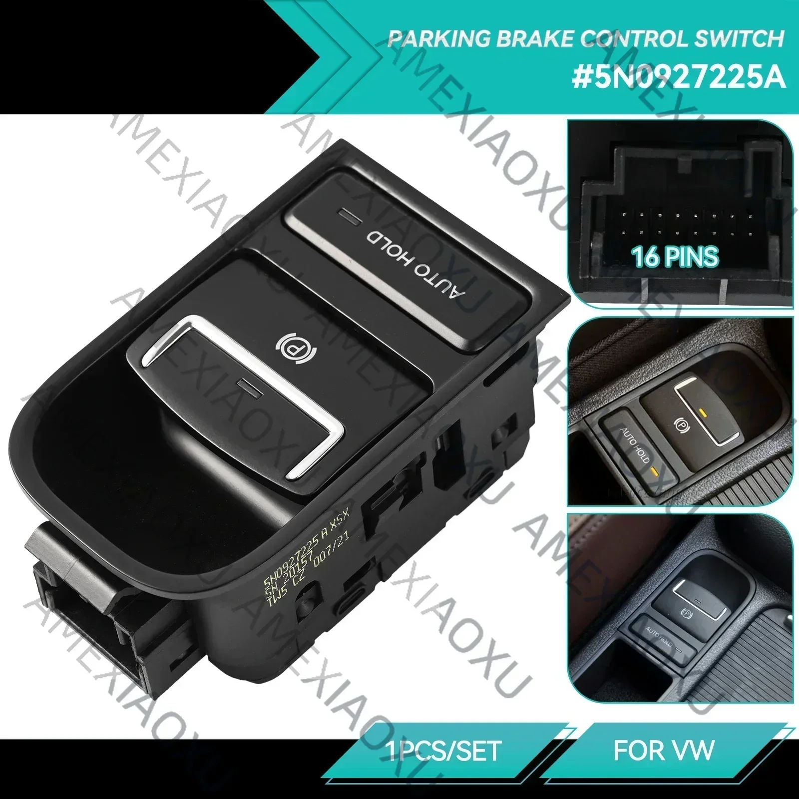 

Электронный переключатель ручного тормоза, управление стояночным ручным тормозом 5N0927225A для VW Tiguan 2008-2015 Sharan 2011-2016 Seat Alhambra