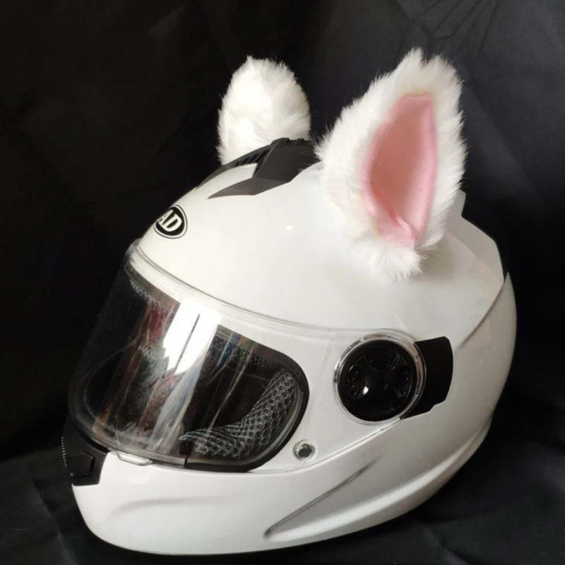 Ornements de casque de moto en peluche oreilles de chat, accessoires de décoration de casque de Cosplay de cyclisme, accessoires autocollants de couvre-chef