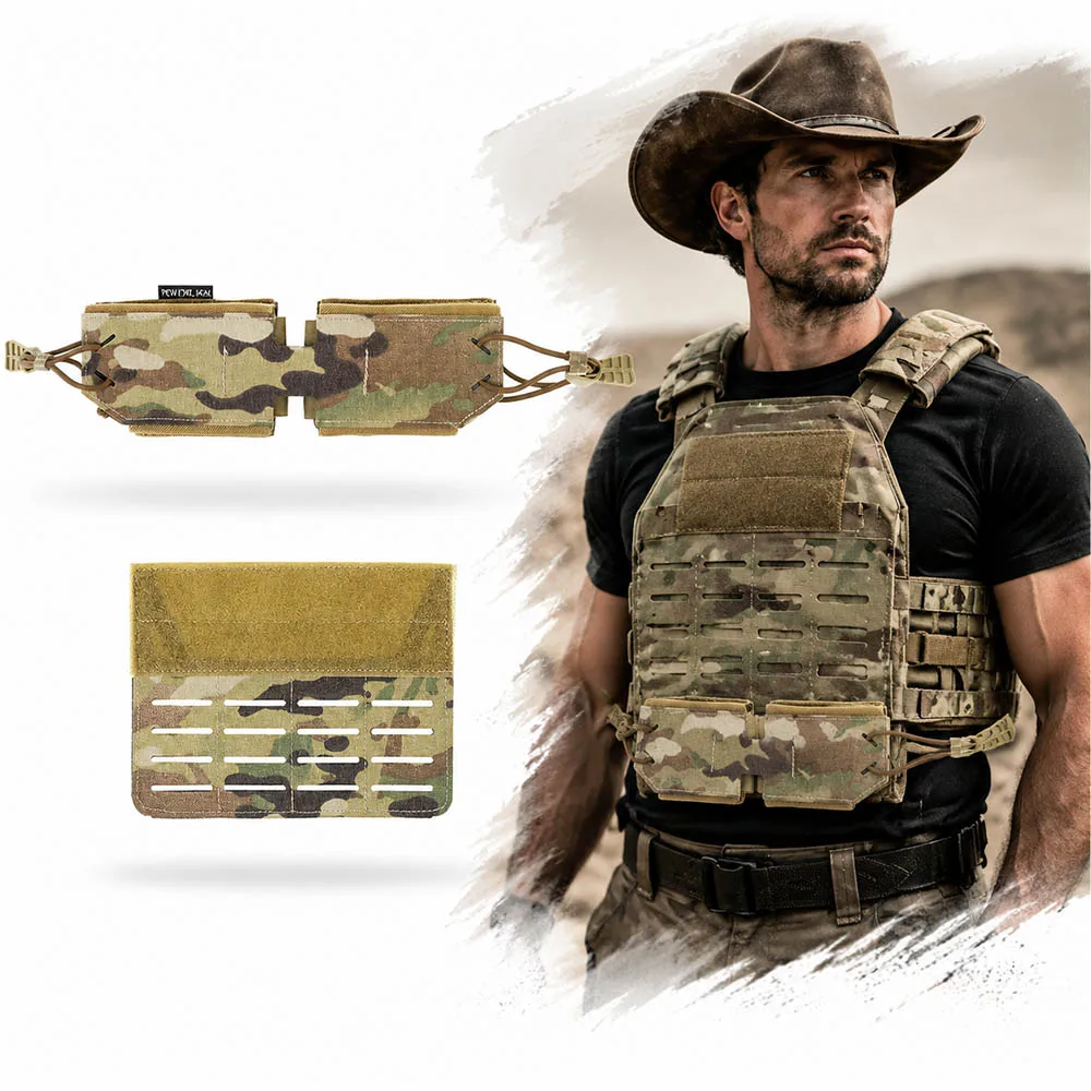 

Tactical 30/30 Horizontal Tool Bag Pouch with Lower Hanger Plate MOLLE Utility Belly Fanny Pack Sub Abdominal EDC Pocket Bag