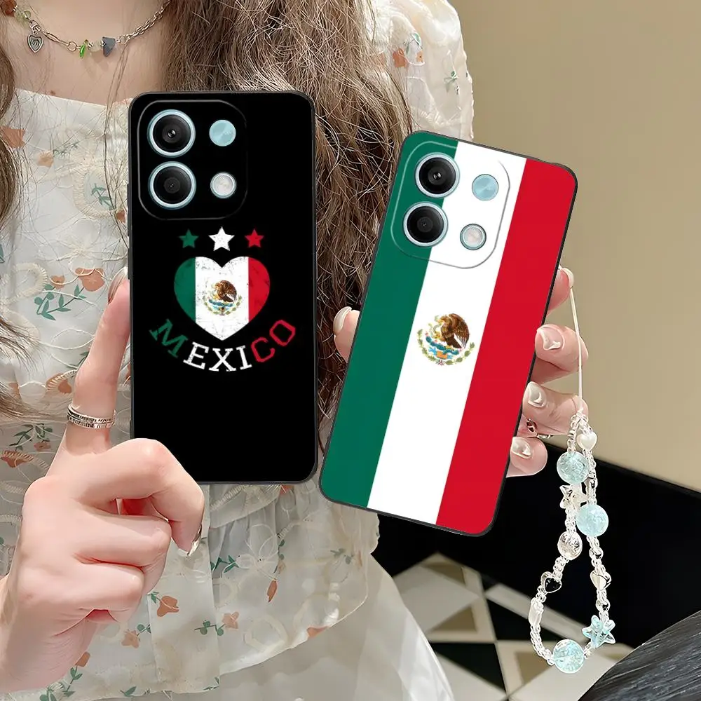 المكسيك العلم المحمول قضية الهاتف الخليوي ل POCO F7 F6 F5 F4 F3 F2 برو GT C75 C71 C65 C61 C40 برو الترا غطاء الطباعة الملونة