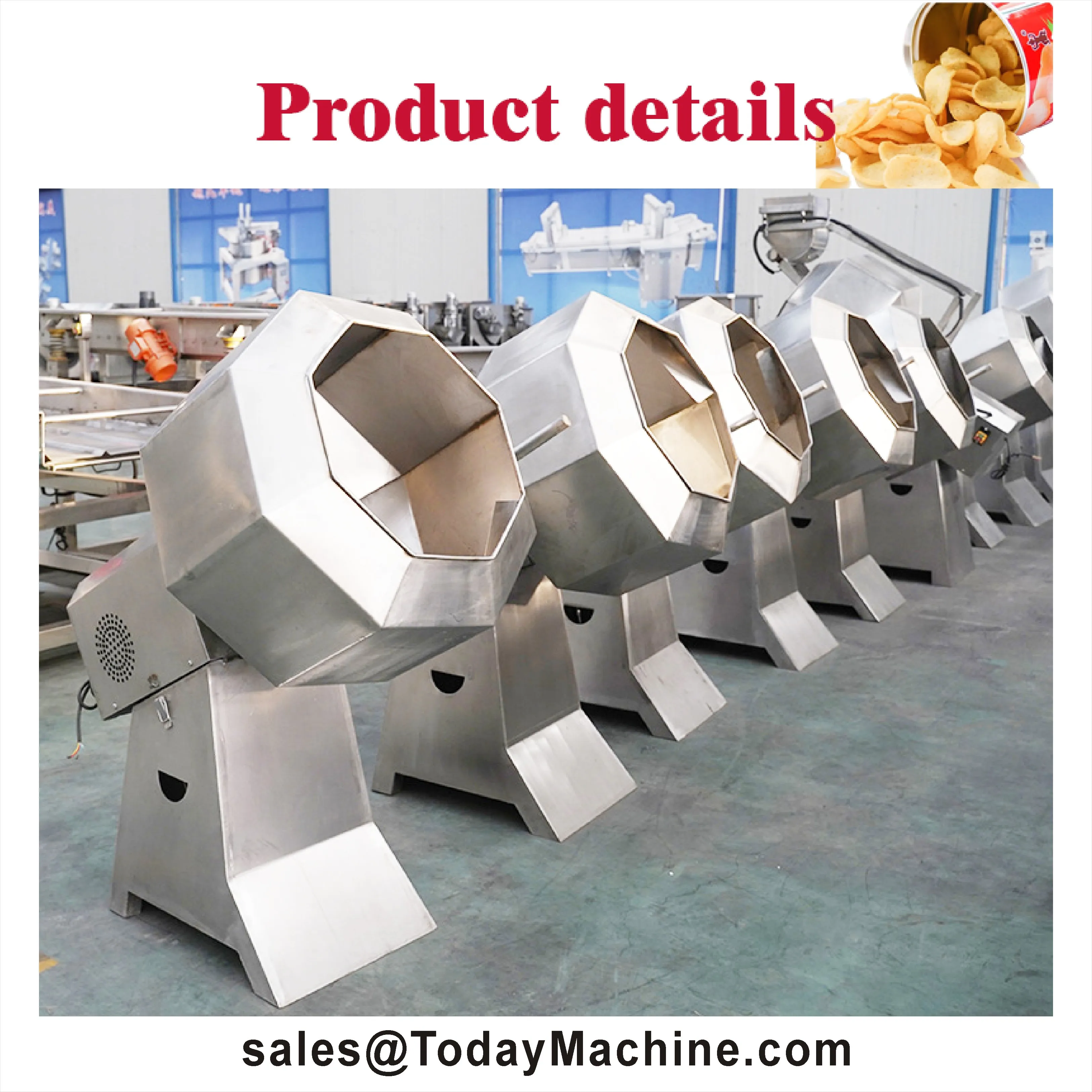 

Высококачественная барабанная жареная еда, картофельные чипсы, закуски, приправы, машина для нанесения наклейки ароматизатором арахиса