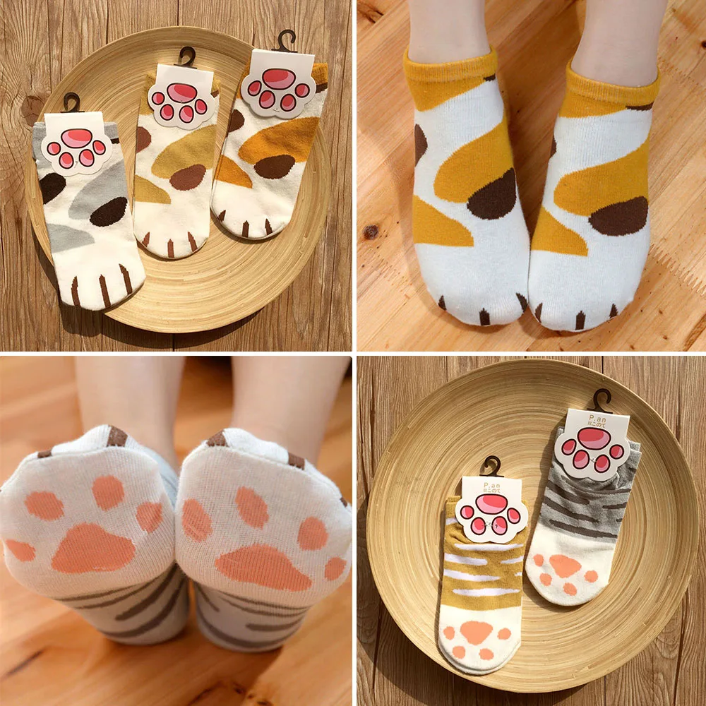 

Kawaii Cotton Socks Cute Cats Kitty Claws Ankle Short Socks For Women Girls Summer Winter Cartoon Funny Paw Boat Socks Sox