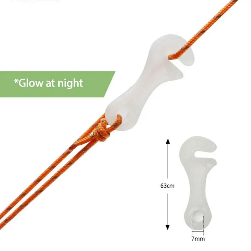 1 шт., светящаяся веревочная пряжка, флуоресцентная пряжка для палатки, оповещение, уличная палатка для кемпинга, противоскользящая ветровая веревка, стопор, натяжитель