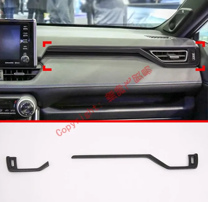 

Carbon Fiber Style Interior Air-Condition Vent Outlet Cover Trim For Toyota Rav4 2019 2020 Car Accessories Stickers