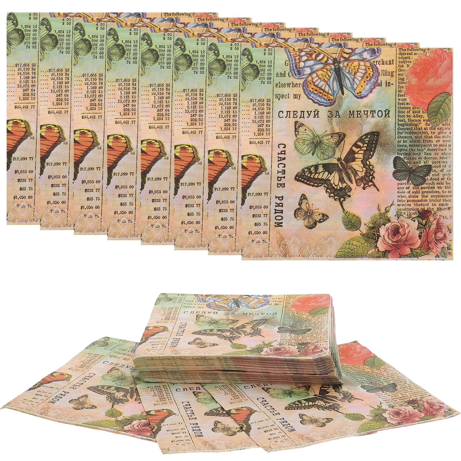 20 Sheets Printed Napkin Eye-catching Napkins Trustworthy Dinner Affordable Supple Festival Wood Pulp Party Paper