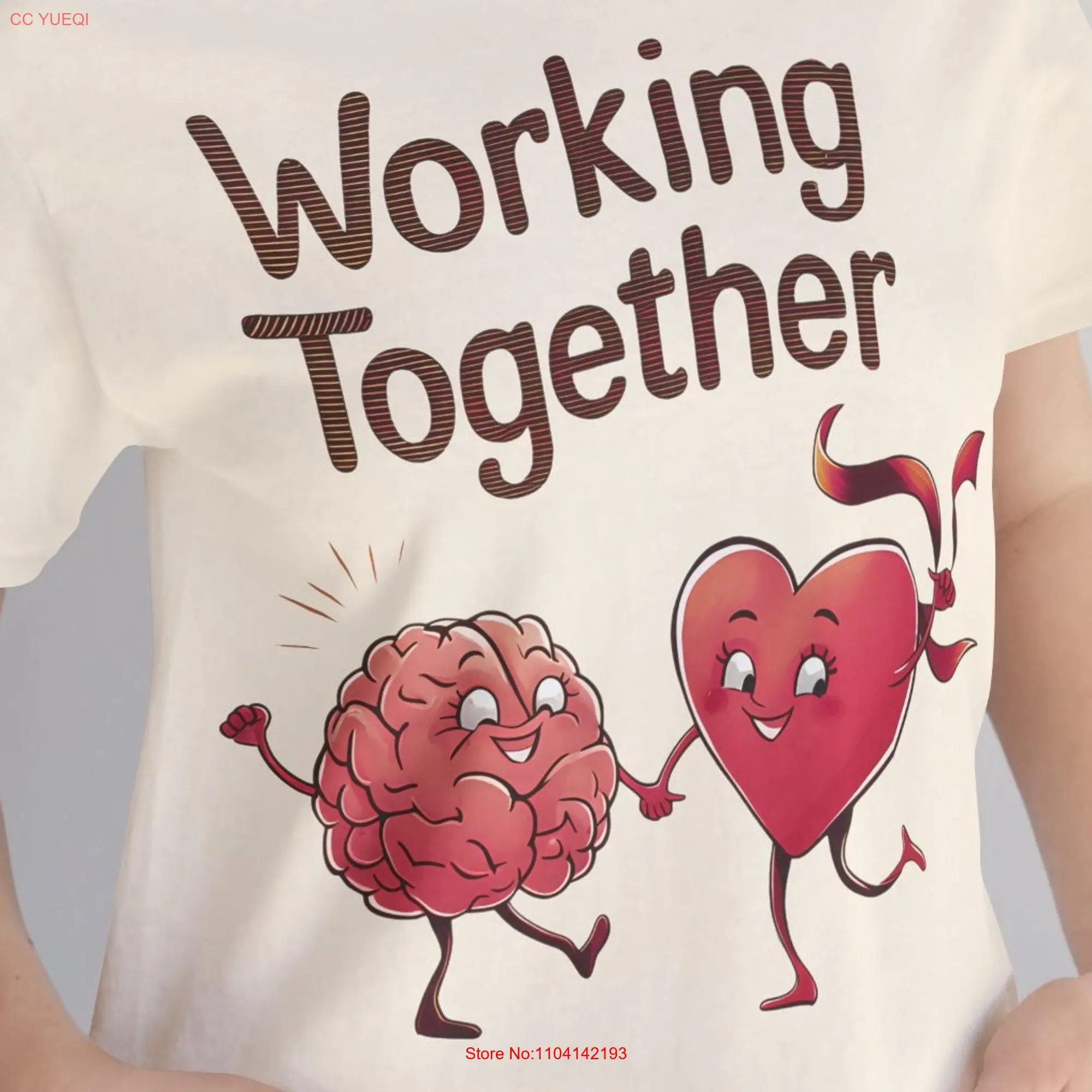 Heart and Brain Working Together T Shirt Mental Health Awareness Positive Emotional Intelligence Unity Message