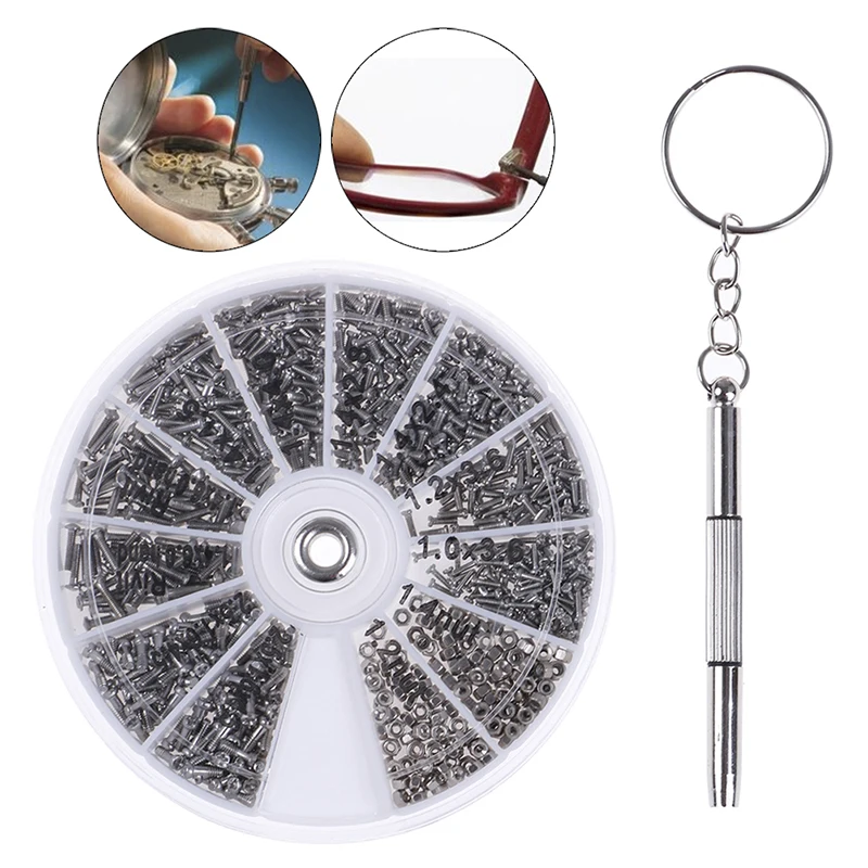 VIEWRING Brillenreparatur-Set, Brillenreparatur-Werkzeugset mit Schrauben und Muttern, Nasenpolster, Sonnenbrillen- und Uhrenreparatur-Teilesatz – Detail 1