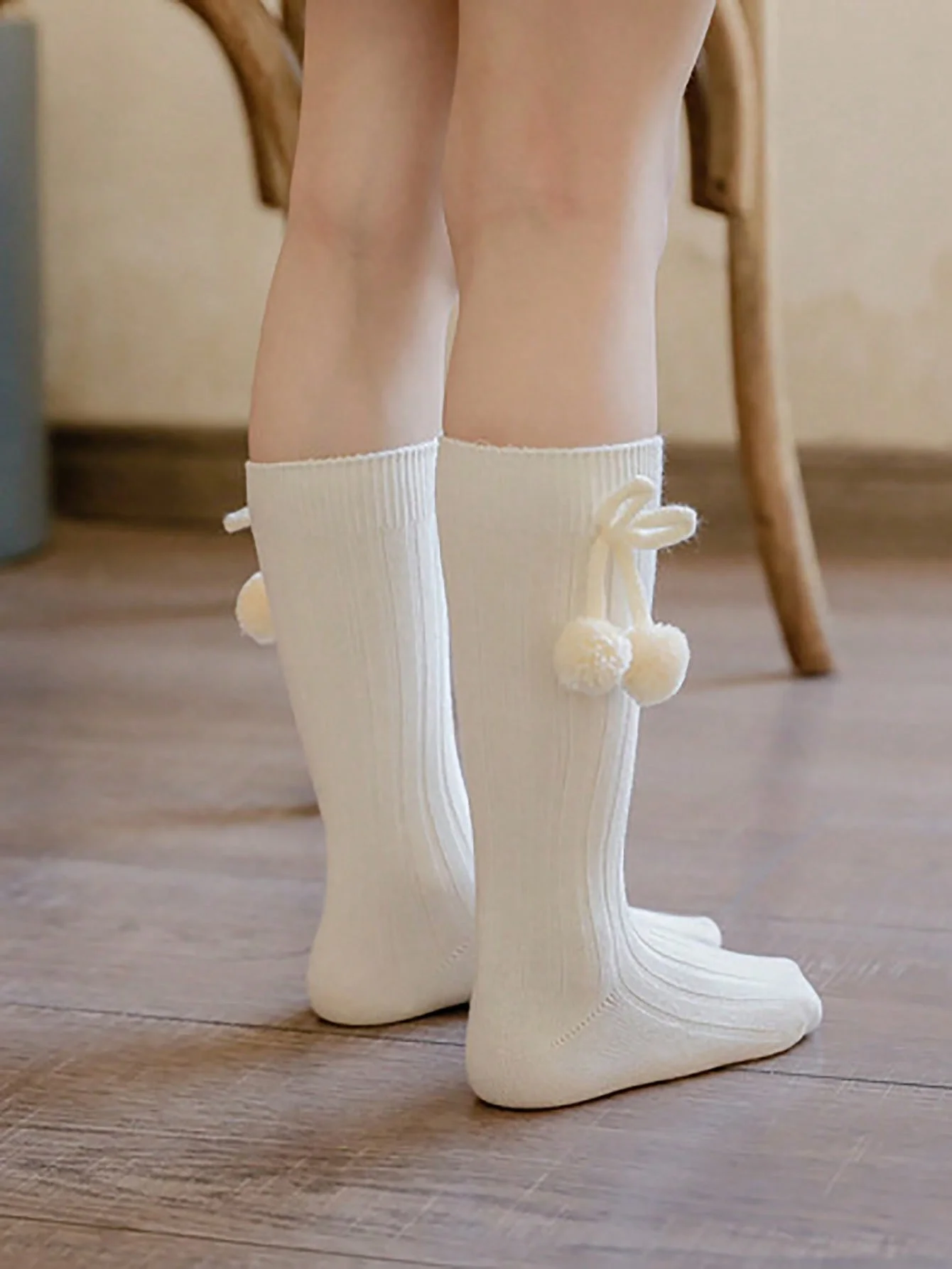 3 Pairs of Baby Cute Ankle-High Socks Decorated with Children's Pompom Bow Ties, Suitable for Girls Aged 1-6 Years Old for Daily Wear