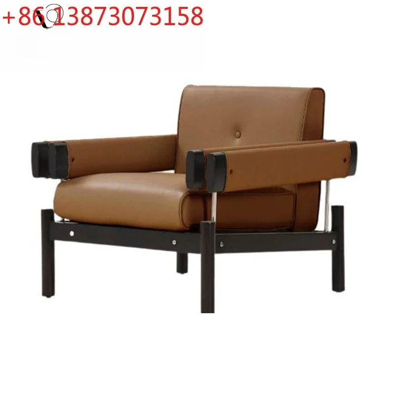 Modern minimalist design solid wood armrest leisure single chair Nordic light luxury special-shaped sales department negotiates