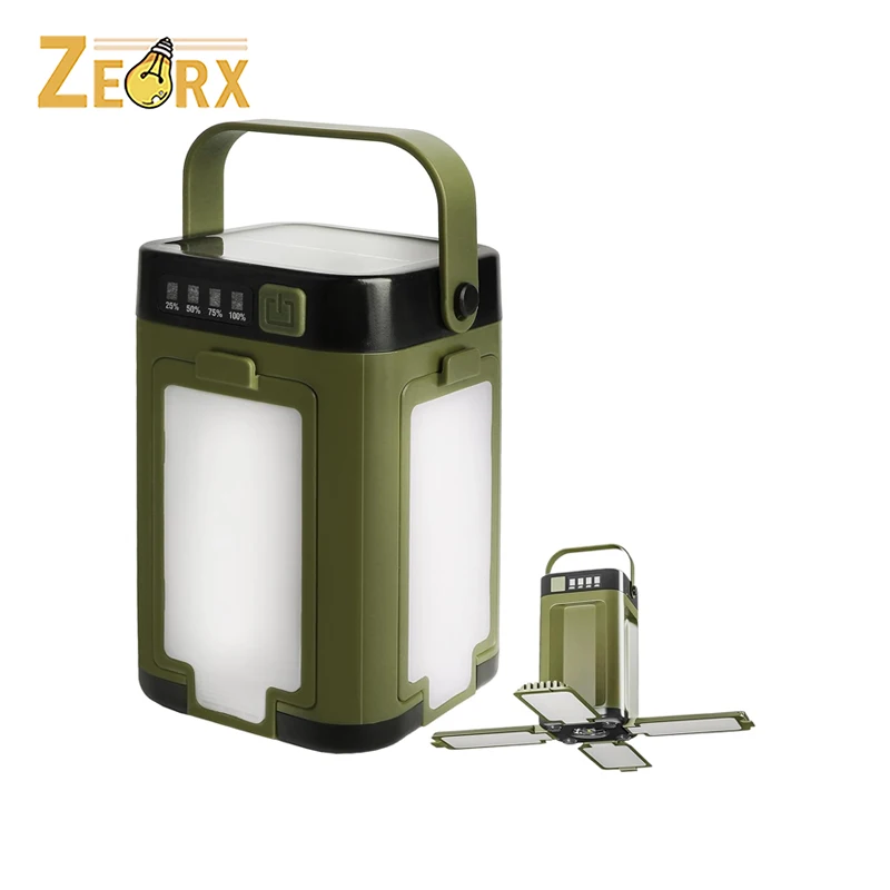 

Solar LED Camping Lantern, Portable Flexible IPX4 Waterproof Camping Lamp with 2000mAh Solar Charging Power Indicator, 6 Modes