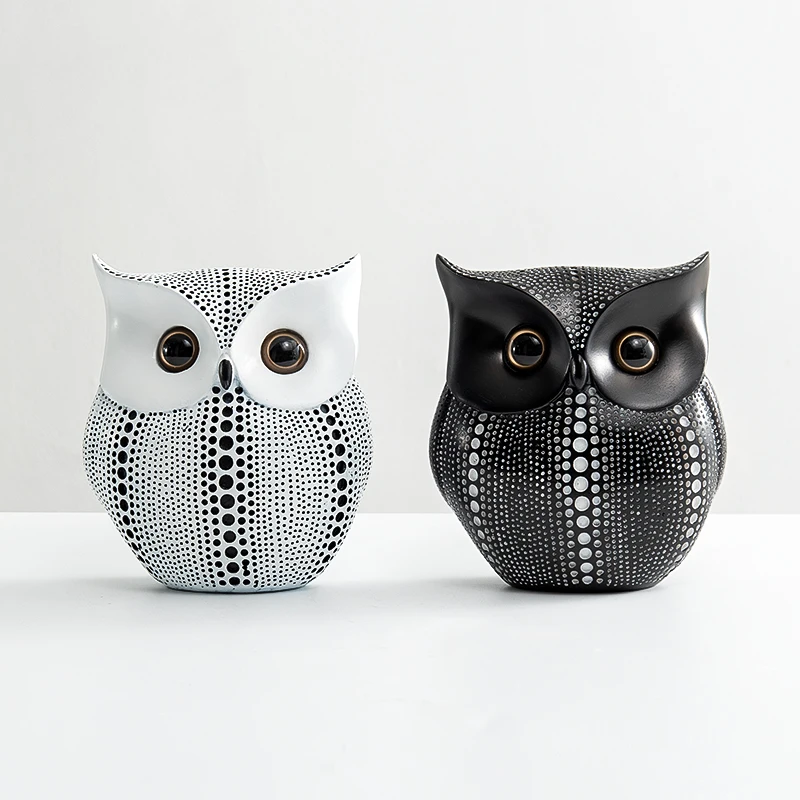 Modern Simple Owl Decorative Figurine Cute Creative Living Room Nordic Wine Cabinet Decorations Desktop Sample Room Displays
