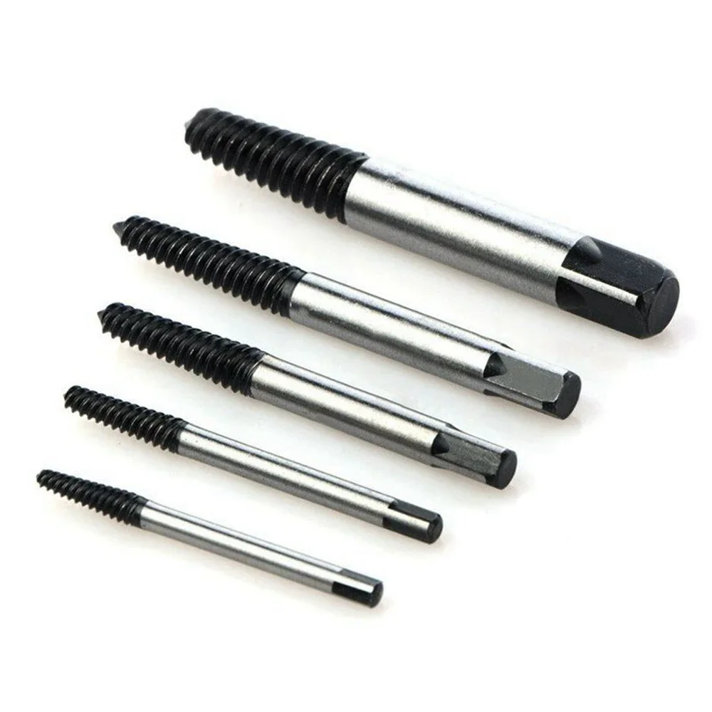 5Pcs Screw Extractor Center Drill Bits Guide Set Broken Damaged Bolt Remover Removal Speed Easy Set