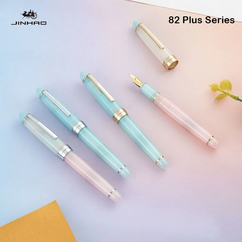 2026 Limited Edition! JINHAO 82 Plus Acrylic Fountain Pen EF/F/M/Bent Nib Mixed Macaron Color School Office Supplies Stationery