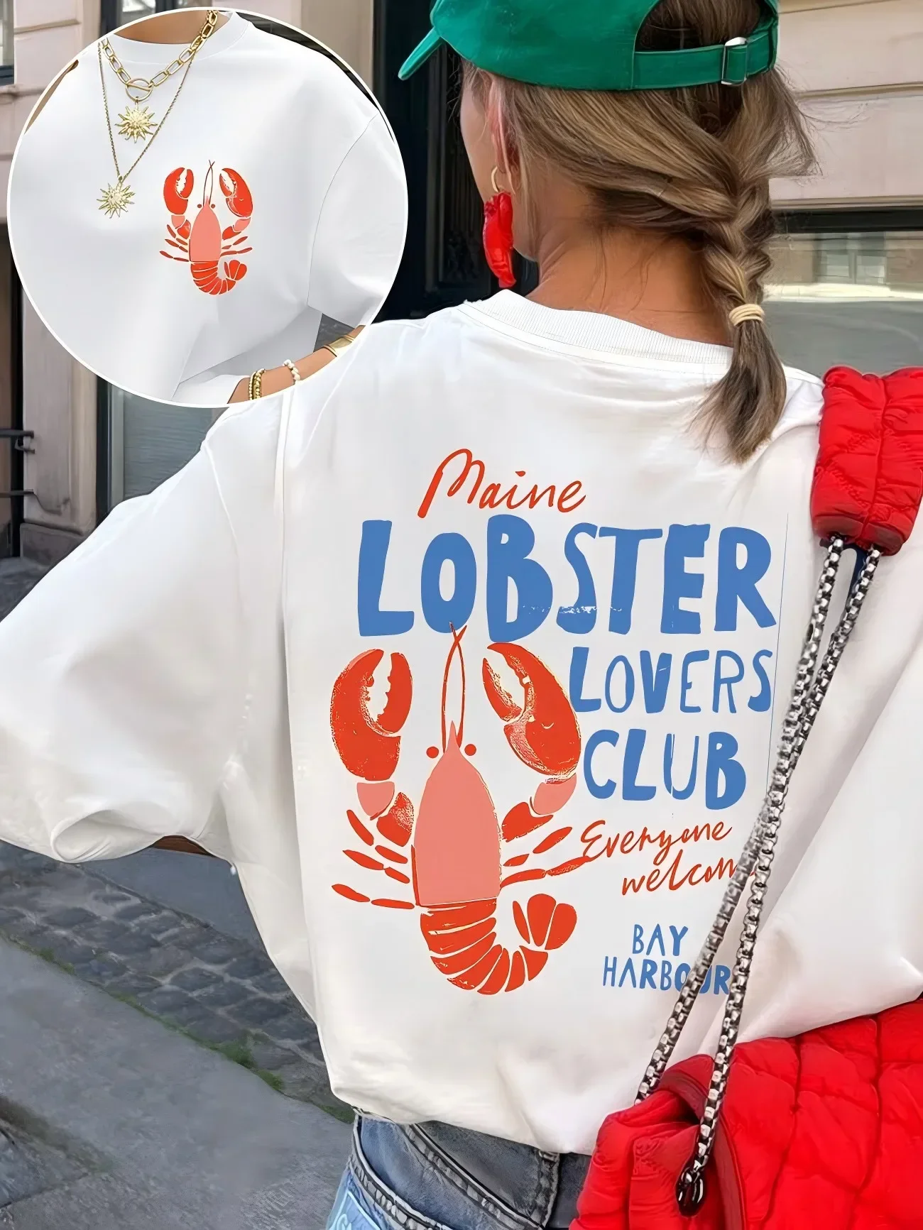 Maine Lobster Lovers Club Graphic T Shirt Women Cute Sea Animal Print Tee Summer Casual Retro Aesthetic Harajuku Style Top