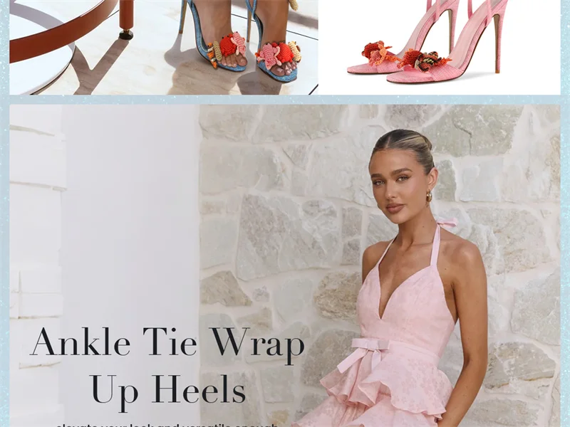 Onlymaker Women Open Round Toe Woven Embellished Ankle Strap Sandals Thin Heel Big Size Sandals