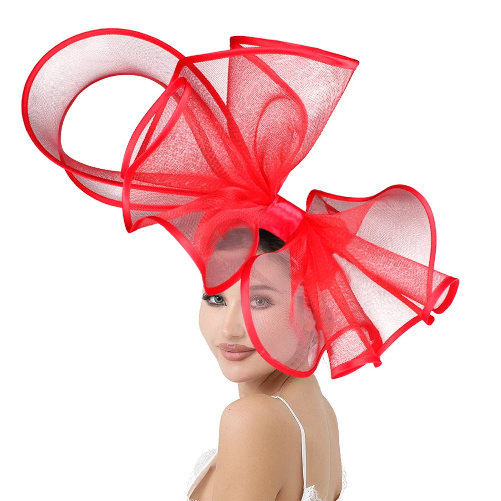 Tocado de malla de Color sólido para boda, gorro Chapeau, diadema para mujer, tocado de novia para cóctel, fiesta de té, accesorio para el cabello salvaje