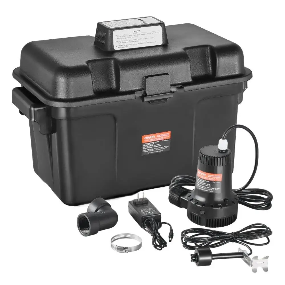 

2000GPH 0.1 Basement Emergency Back-Up Sump Pump System Water Removal Solution