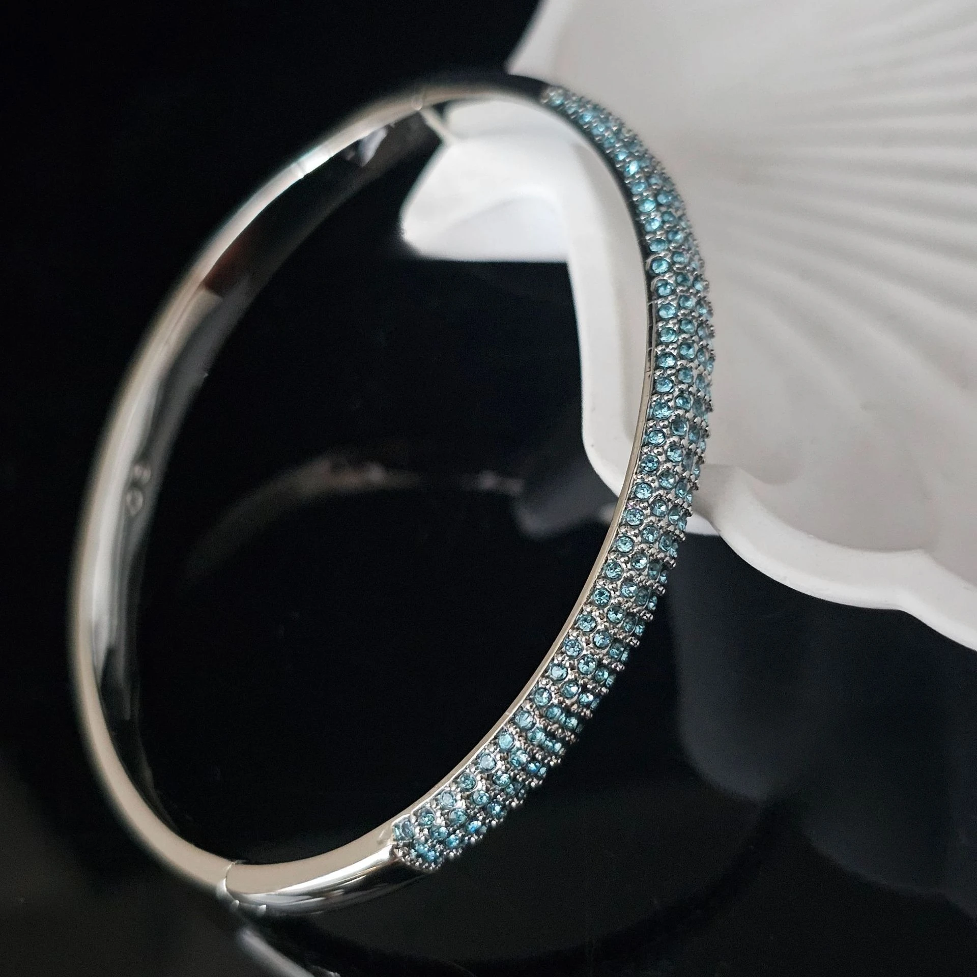YEEVAA Meteora Bangle Pave Setting Cubic Zirconia Filled Engagement Wedding Bracelets for women Bridal Gift