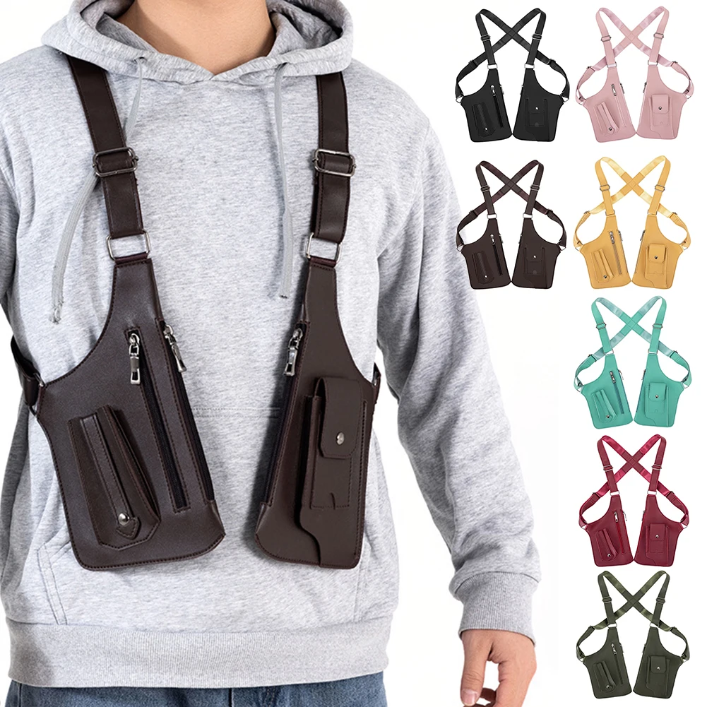

Pu Leather Underarm Shoulder Bag Neutral Multi-Functional Shoulder Armpit Bag Adjustable Waterproof Fashion Holster Wallet﻿