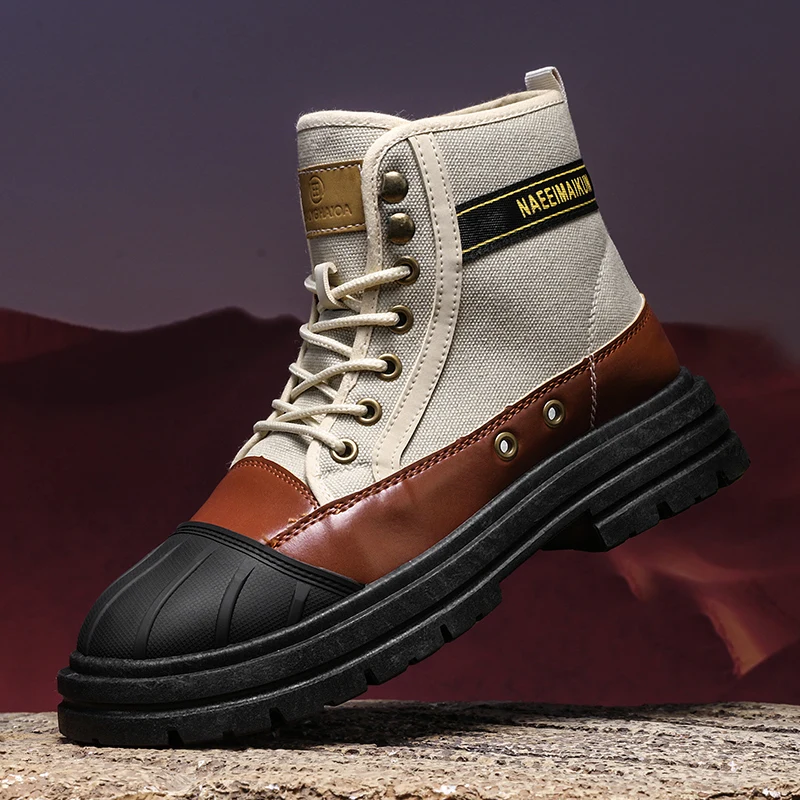 

Высокие парусиновые кроссовки, мужские модные противоскользящие популярные товары на осень 2025 года, спортивная мужская повседневная обувь, обувь для спорта на открытом воздухе