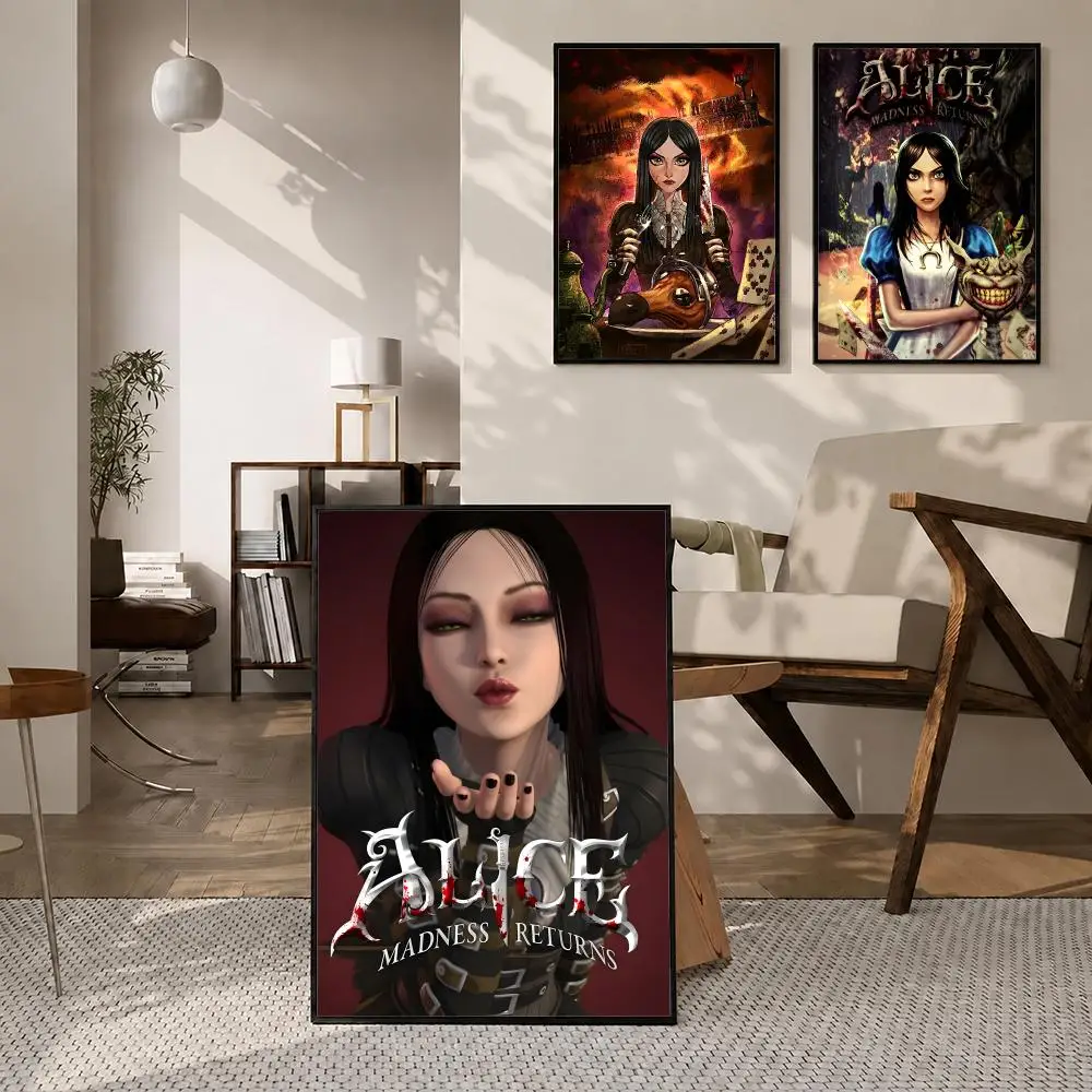 Game Alice madness returns Poster High-definition  stickers, suitable for bedroom, living room, home decoration