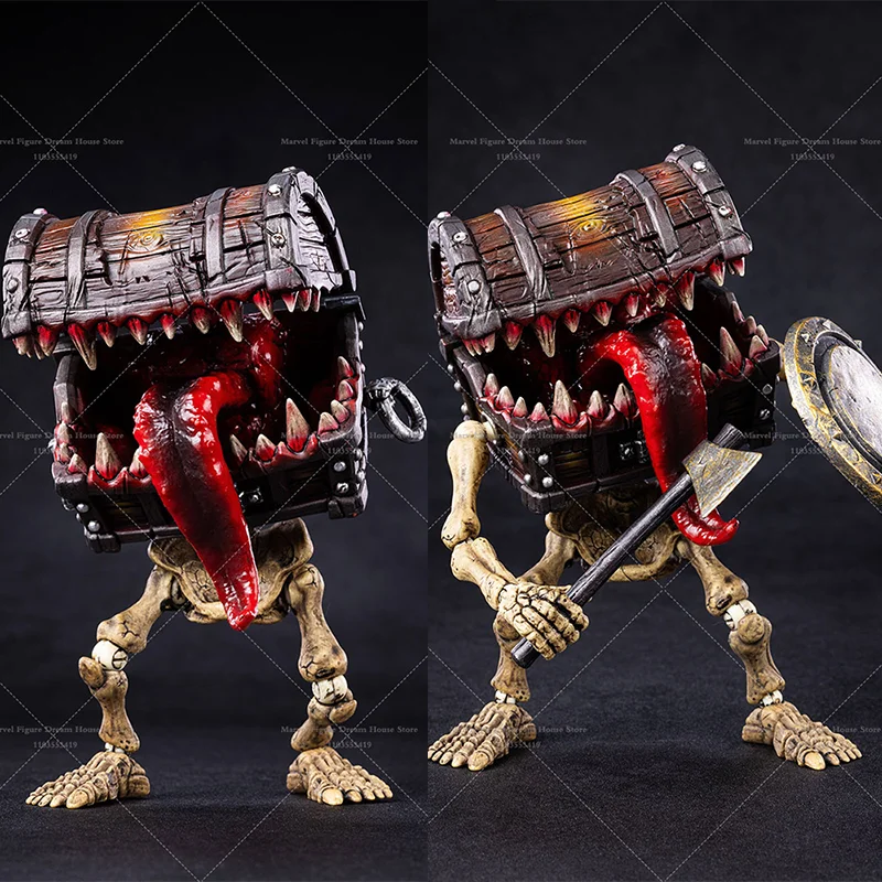 

14CM Scale Skeleton Treasure Box Monster Sneak Attack Hide Track Camouflage Welcome to Dungeons Full Set Action Figure Soldier