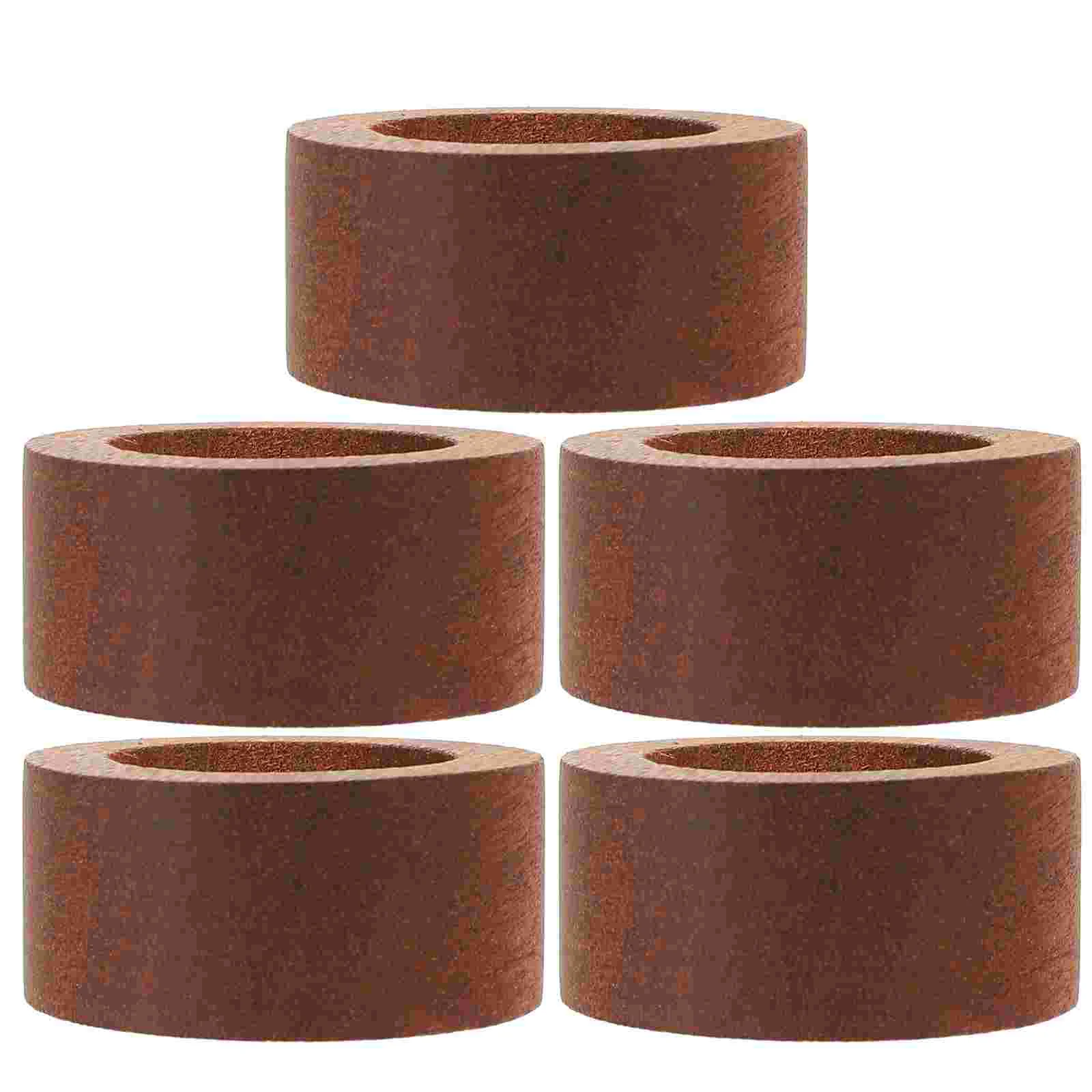 

5 Pcs Wooden Napkin Rings Modern Farmhouse Holder Christmas Ebony Handmade Dining Table Decor