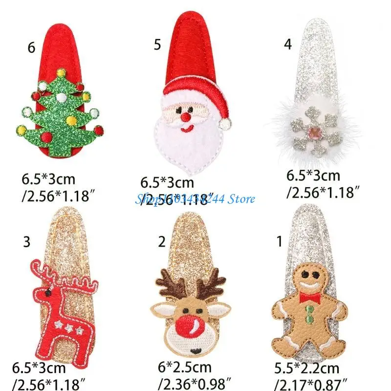 مشابك شعر عيد الميلاد مزينة بالترتر، مشابك شعر على شكل شجرة عيد الميلاد، مشابك شعر الأيائل، دبوس شعر لإكسسوارات تصفيف الشعر #6