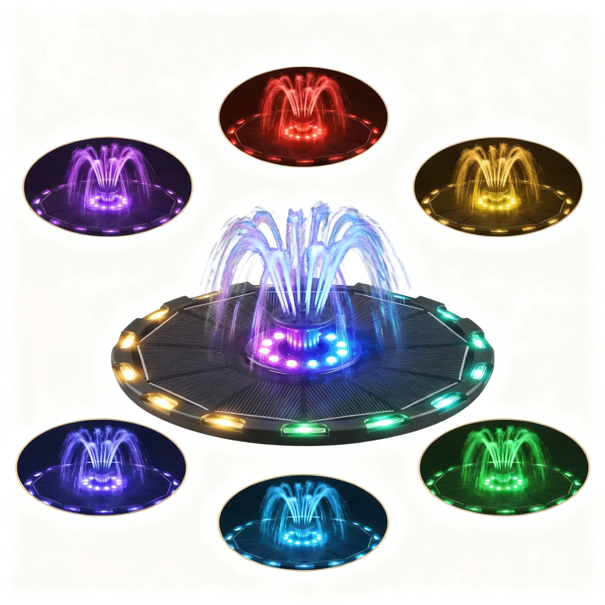 Floating Fountain Easy Setup Color Changing LED Garden Water Feature Pond Fountain Pool