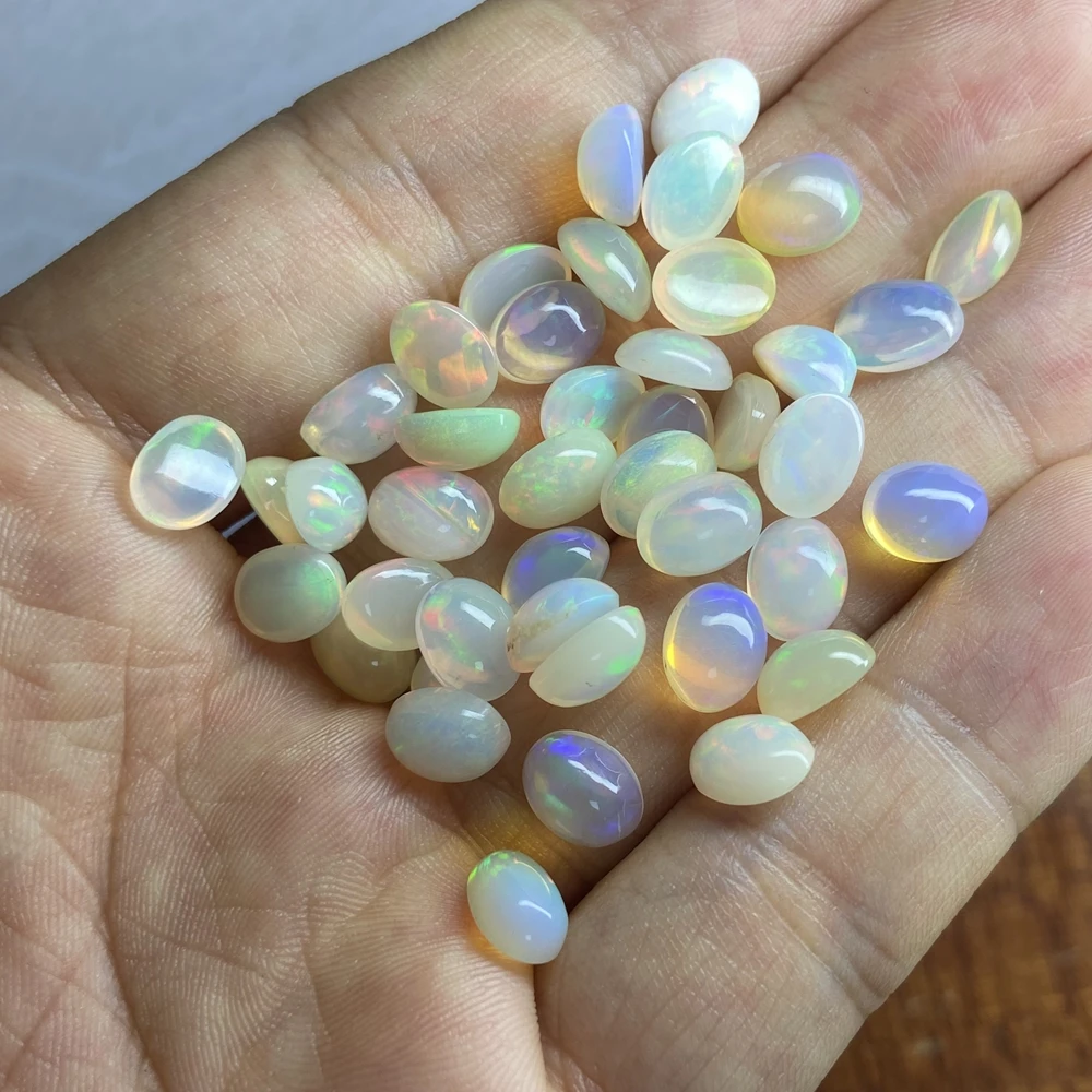 Original Opal Round Oval Flat Bottom Cabochon Natural Loose Gemstone